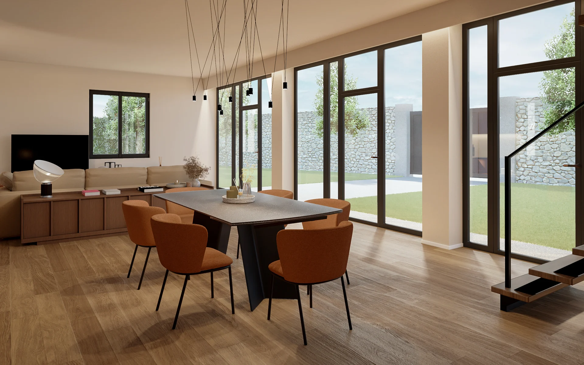 render progetto zona pranzo progetto rocca19 brescia