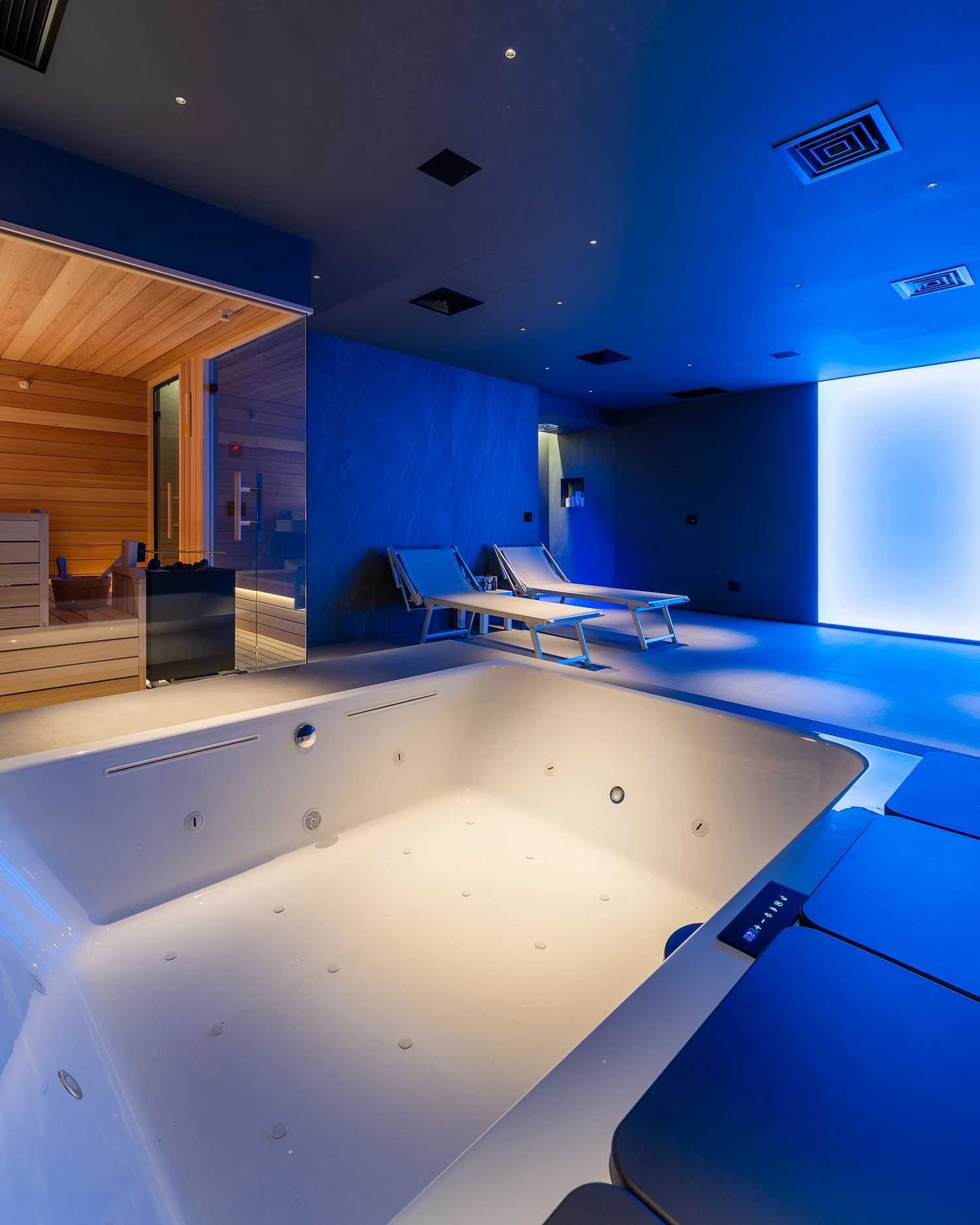 Area relax della spa privata di Villa Metafisica a Erbusco