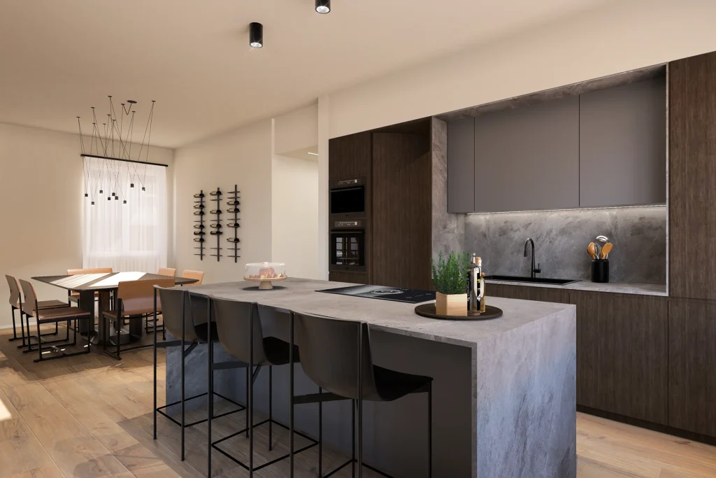 render progettazione arredo cucina su misura